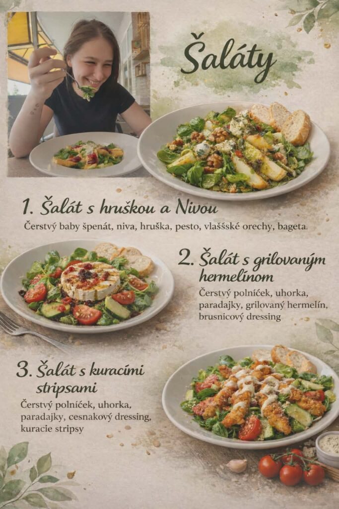 Lake bar ponuka šalátov